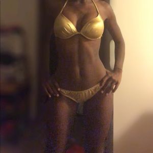 Kandice Pelletier Gold pageant Swim size Medium